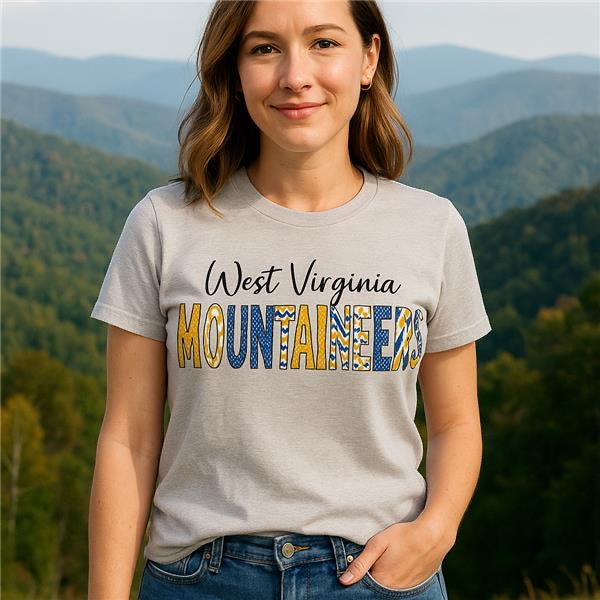 West Virginia Mountaineers Patchwork T Shirt
