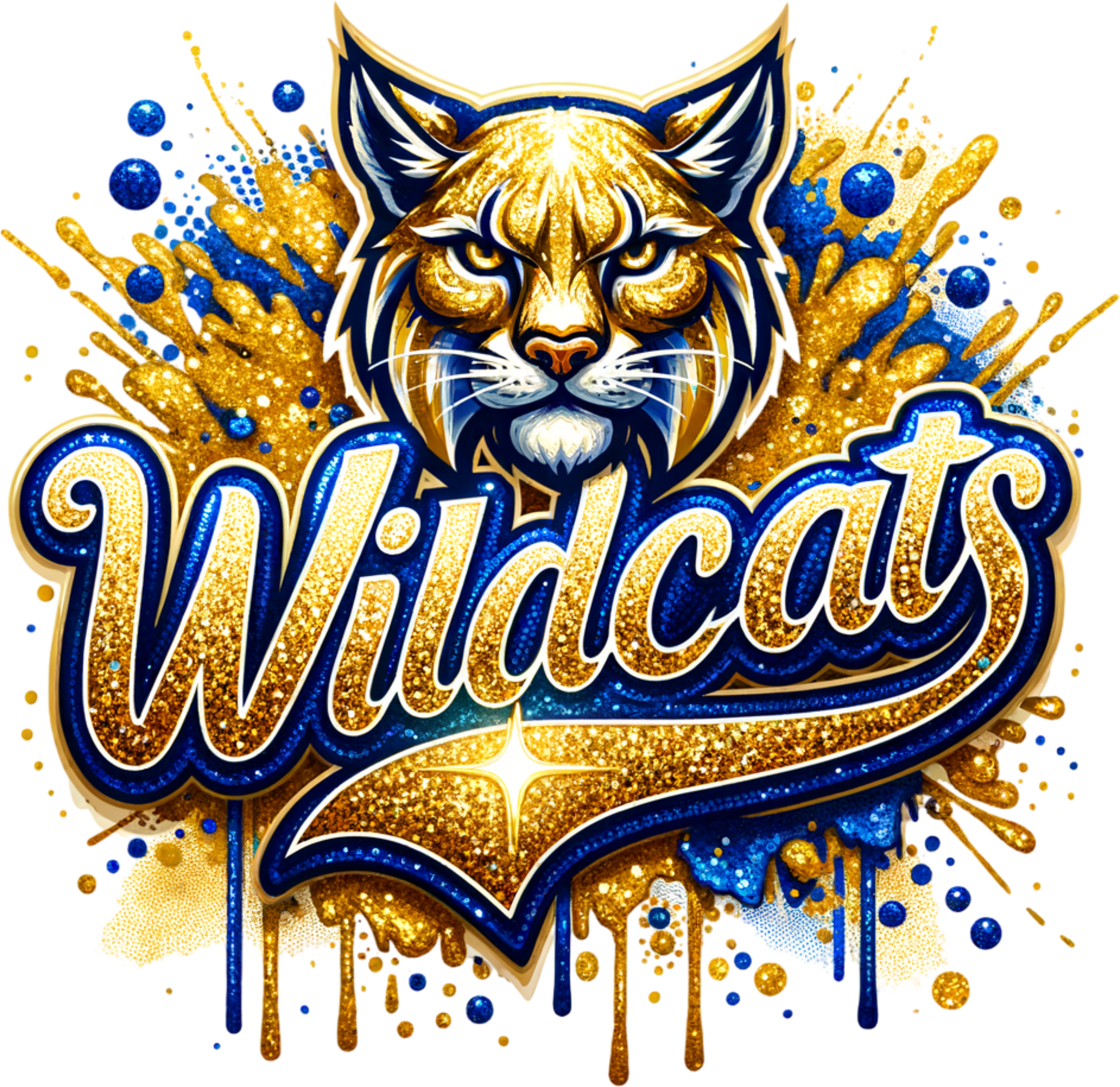Black Logan Wildcat Paint Splatter T Shirt