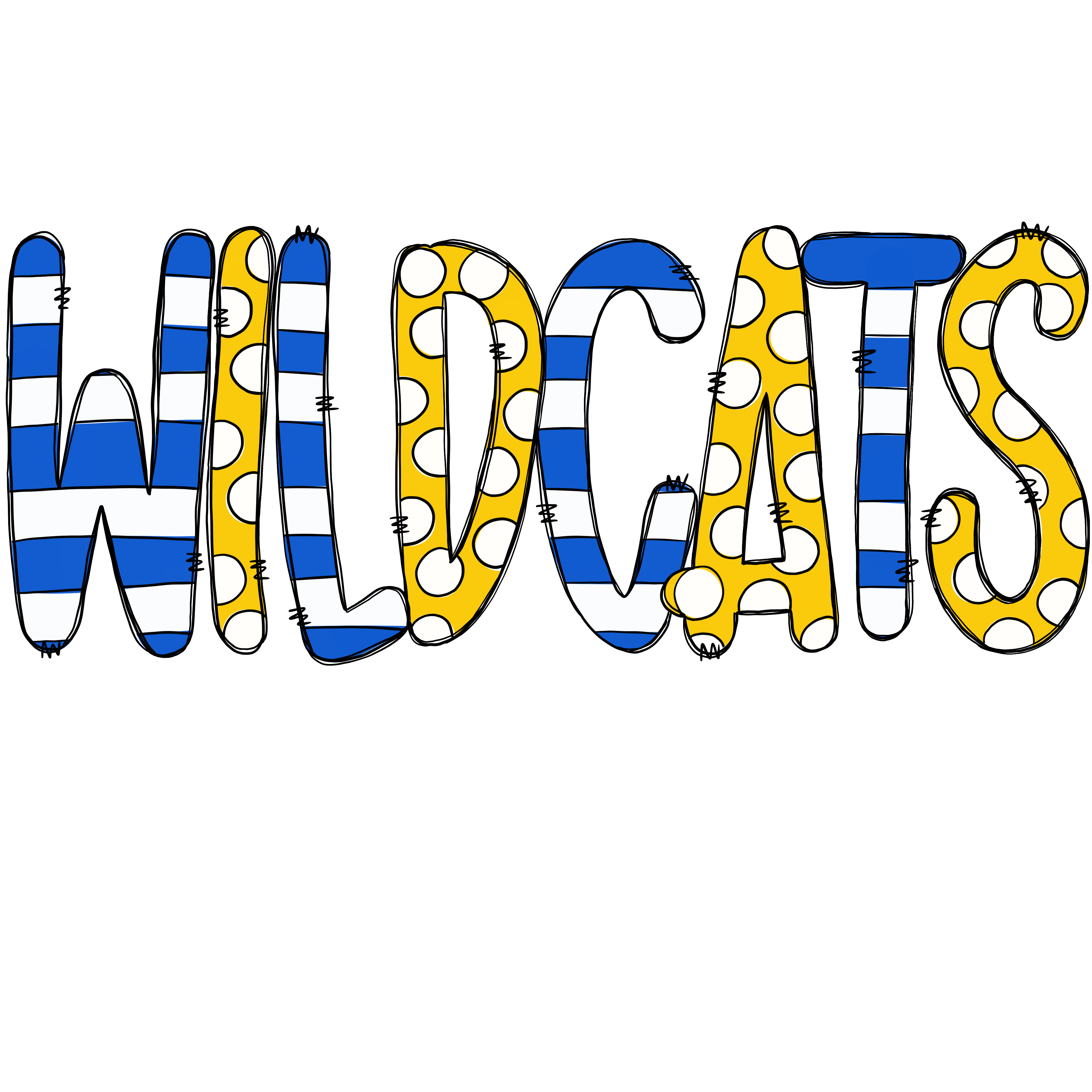 Wildcats Blue and Gold Polka Dot T Shirt